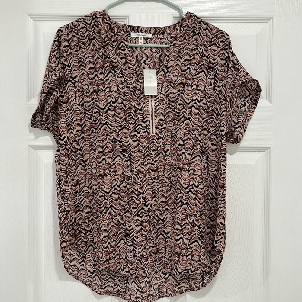 Maurice’s Geneva Zipper Neck Blouse